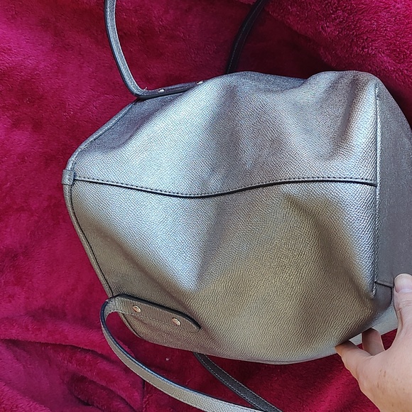 Coach city tote medium metallic silver. excellent used condition. Preloved - Picture 11 of 16